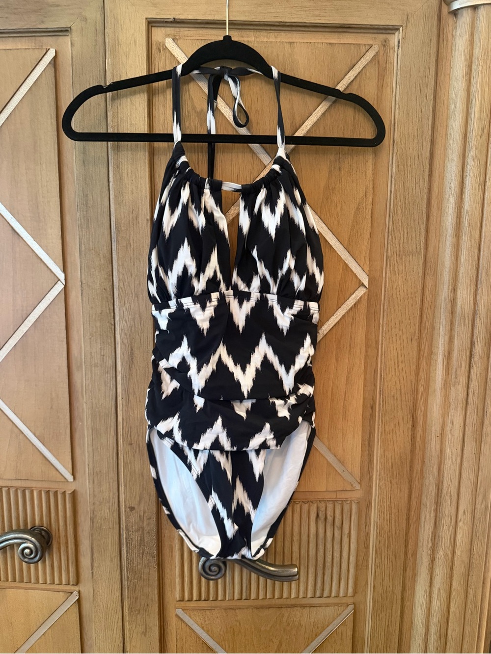 La Blanca Black and White Ikat One-Piece Swimsuit